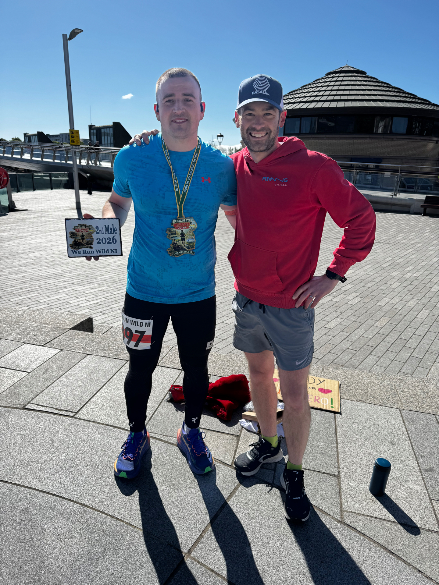 RNNNG coached athlete David finishing 2nd in the Dublin to Belfast Ultramarathon 2026 — 108 miles in 22:06